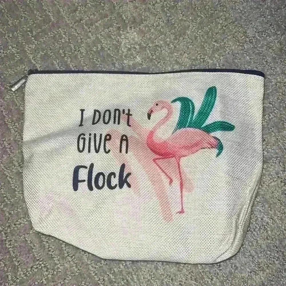 NWOT FLAMINGO COSMETIC BAG